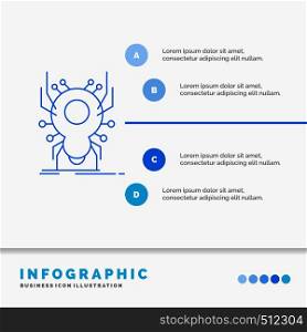 Bug, insect, spider, virus, App Infographics Template for Website and Presentation. Line Blue icon infographic style vector illustration. Vector EPS10 Abstract Template background