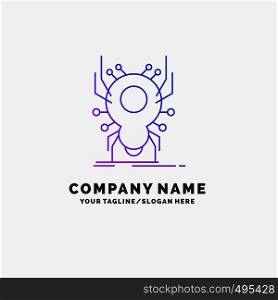 Bug, insect, spider, virus, App Purple Business Logo Template. Place for Tagline. Vector EPS10 Abstract Template background