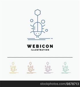 Bug, insect, spider, virus, web 5 Color Line Web Icon Template isolated on white. Vector illustration. Vector EPS10 Abstract Template background