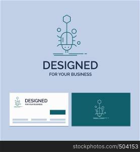 Bug, insect, spider, virus, web Business Logo Line Icon Symbol for your business. Turquoise Business Cards with Brand logo template. Vector EPS10 Abstract Template background