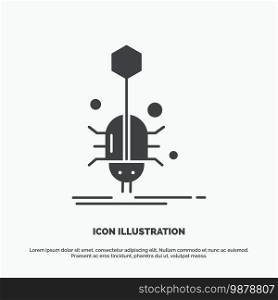 Bug, insect, spider, virus, web Icon. glyph vector gray symbol for UI and UX, website or mobile application. Vector EPS10 Abstract Template background