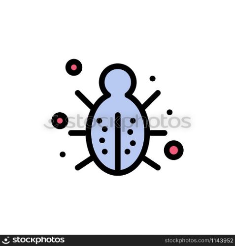 Bug, Internet, Network, Protection, Security Flat Color Icon. Vector icon banner Template