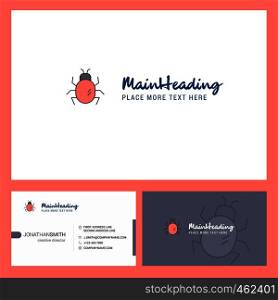 Bug Logo design with Tagline & Front and Back Busienss Card Template. Vector Creative Design