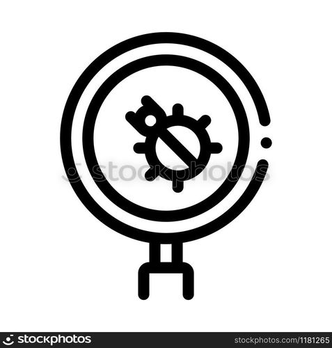 Bug Magnifier Icon Vector. Outline Bug Magnifier Sign. Isolated Contour Symbol Illustration. Bug Magnifier Icon Vector Outline Illustration