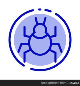 Bug, Nature, Virus, Indian Blue Dotted Line Line Icon