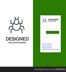Bug, Nature, Virus, Indian Grey Logo Design and Business Card Template