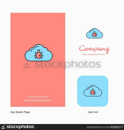 Bug on cloud Company Logo App Icon and Splash Page Design. Creative Business App Design Elements