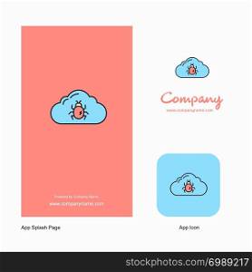 Bug on cloud Company Logo App Icon and Splash Page Design. Creative Business App Design Elements