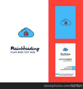 Bug on cloud Creative Logo and business card. vertical Design Vector