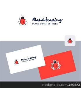 Bug vector logotype with business card template. Elegant corporate identity. - Vector