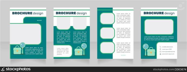 Build career in data science blank brochure design. Template set with copy space for text. Premade corporate reports collection. Editable 4 paper pages. Nunito Light, Bold fonts used. Build career in data science blank brochure design
