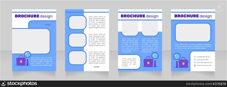 Build career in information technology blank brochure design. Template set with copy space for text. Premade corporate reports collection. Editable 4 paper pages. Nunito Light, Bold fonts used. Build career in information technology blank brochure design