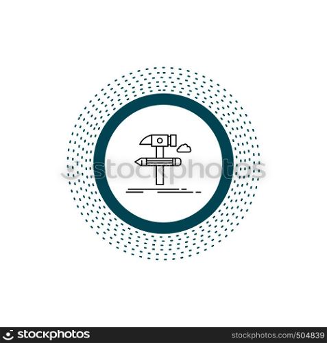 Build, design, develop, tool, tools Line Icon. Vector isolated illustration. Vector EPS10 Abstract Template background