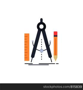 Build, design, geometry, math, tool Flat Color Icon Vector