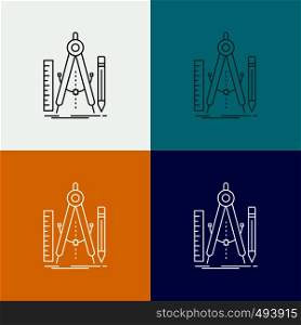Build, design, geometry, math, tool Icon Over Various Background. Line style design, designed for web and app. Eps 10 vector illustration. Vector EPS10 Abstract Template background