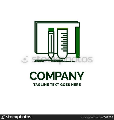 build, equipment, fab, lab, tools Flat Business Logo template. Creative Green Brand Name Design.