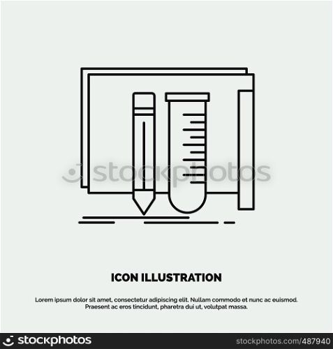 build, equipment, fab, lab, tools Icon. Line vector gray symbol for UI and UX, website or mobile application. Vector EPS10 Abstract Template background