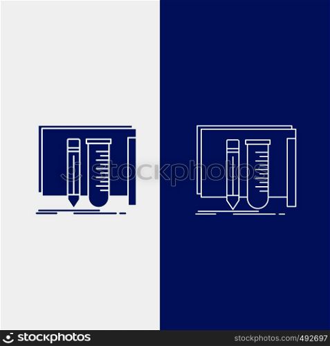 build, equipment, fab, lab, tools Line and Glyph web Button in Blue color Vertical Banner for UI and UX, website or mobile application. Vector EPS10 Abstract Template background