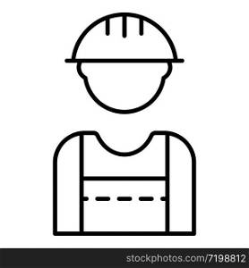 Build worker icon. Outline build worker vector icon for web design isolated on white background. Build worker icon, outline style