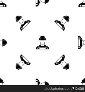Builder pattern repeat seamless in black color for any design. Vector geometric illustration. Builder pattern seamless black