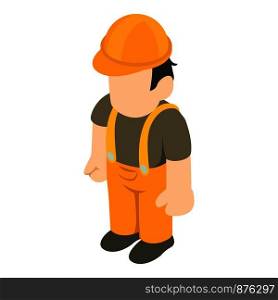 Builder person icon. Isometric illustration of builder person vector icon for web. Builder person icon, isometric 3d style