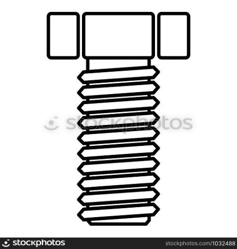 Builder screw icon. Outline builder screw vector icon for web design isolated on white background. Builder screw icon, outline style