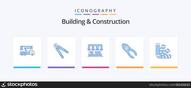 Building And Construction Blue 5 Icon Pack Including pliers. building. crimping. store. online. Creative Icons Design