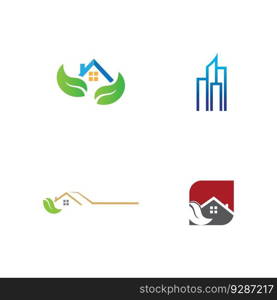 building and real estate  logo set vector icon illustration design