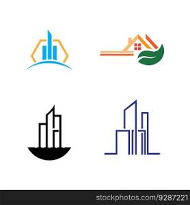building and real estate  logo set vector icon illustration design