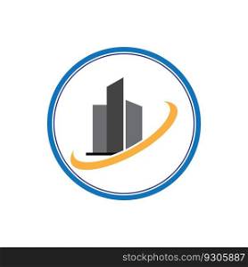 building and real estate logo vector icon illustration design