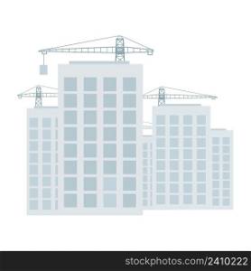 Building apartment complex semi flat color vector object. Full sized item on white. Construction project. Real estate market simple cartoon style illustration for web graphic design and animation. Building apartment complex semi flat color vector object