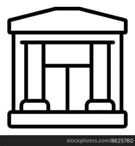 Building bank icon outline vector. Financial house. Exterior column. Building bank icon outline vector. Financial house