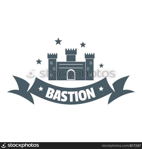 Building bastion logo. Simple illustration of building bastion vector logo for web. Building bastion logo, simple gray style