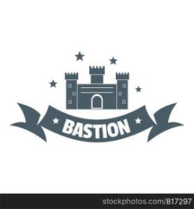 Building bastion logo. Simple illustration of building bastion vector logo for web. Building bastion logo, simple gray style