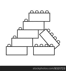 Building block icon vector illustration symbol design