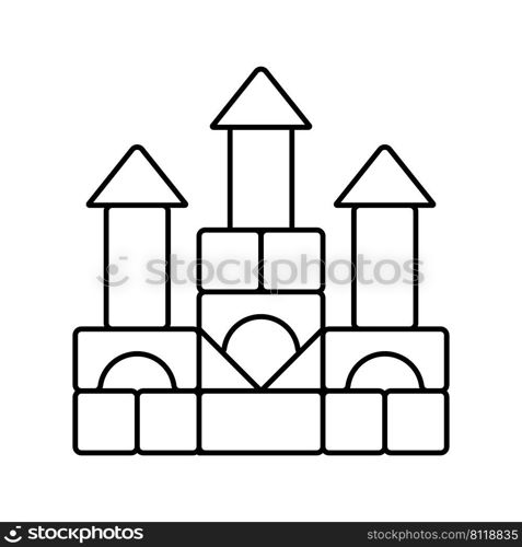 building blocks line icon vector. building blocks sign. isolated contour symbol black illustration. building blocks line icon vector illustration