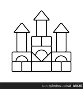 building blocks line icon vector. building blocks sign. isolated contour symbol black illustration. building blocks line icon vector illustration