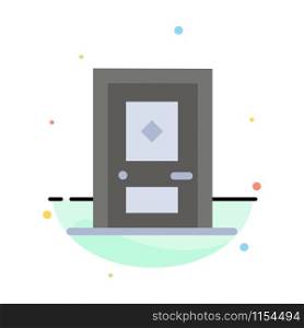Building, Build, Construction, Door Abstract Flat Color Icon Template