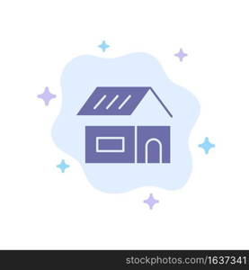 Building, Build, Construction, Home Blue Icon on Abstract Cloud Background