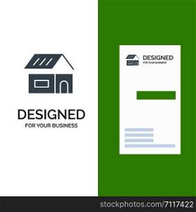 Building, Build, Construction, Home Grey Logo Design and Business Card Template