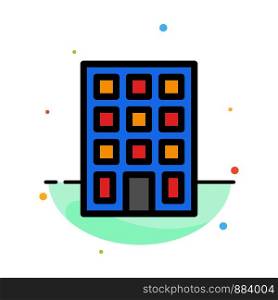 Building, Buildings, Construction Abstract Flat Color Icon Template