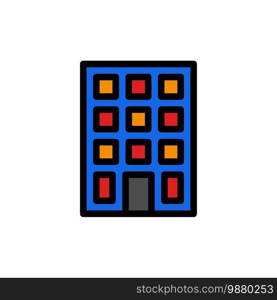 Building, Buildings, Construction  Flat Color Icon. Vector icon banner Template