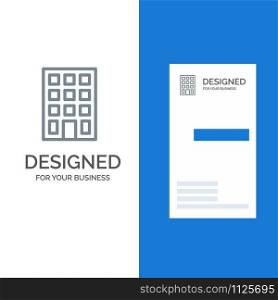 Building, Buildings, Construction Grey Logo Design and Business Card Template