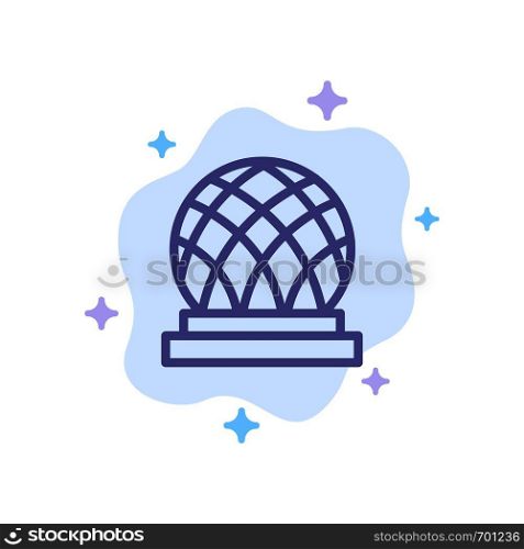 Building, Canada, City, Dome Blue Icon on Abstract Cloud Background