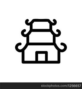 Building China icon vector. Thin line sign. Isolated contour symbol illustration. Building China icon vector. Isolated contour symbol illustration