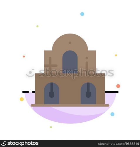 Building, Christmas, Church, Easter Abstract Flat Color Icon Template