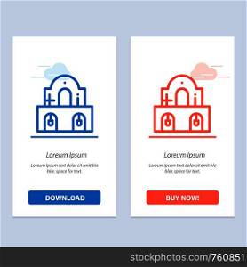 Building, Christmas, Church, Easter Blue and Red Download and Buy Now web Widget Card Template