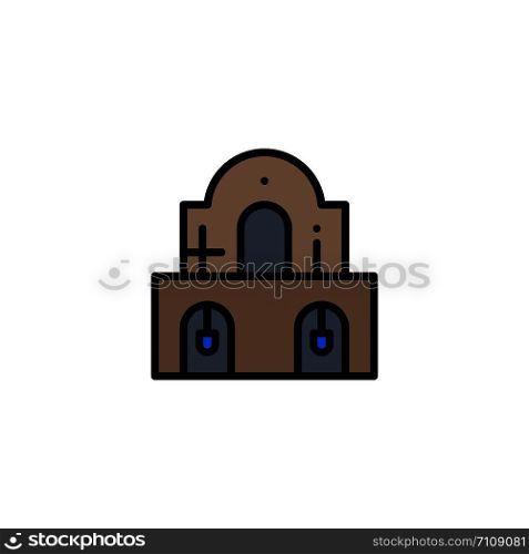 Building, Christmas, Church, Easter Business Logo Template. Flat Color