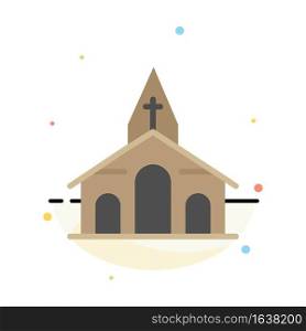 Building, Christmas, Church, Spring Abstract Flat Color Icon Template