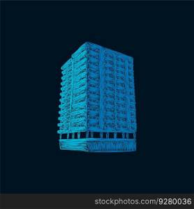 Building city apartment artwork style design Vector Image
